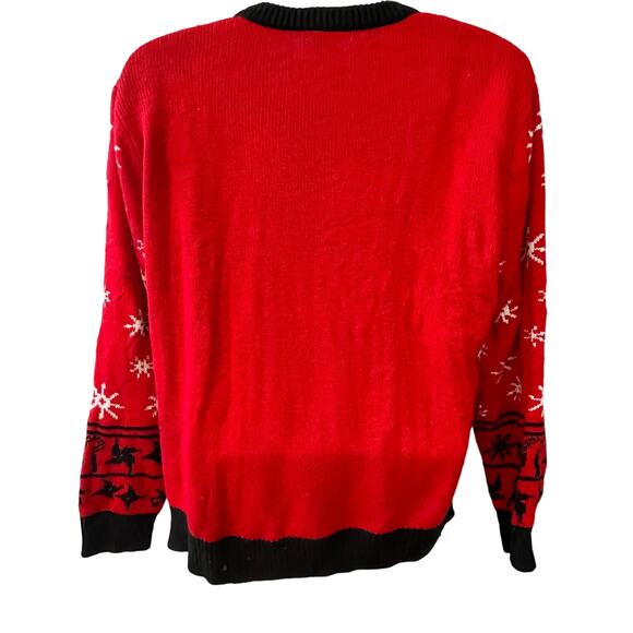 FunQi Ninja Snowman Martial Arts Ugly Christmas Sweater Size Medium - Picture 2 of 4